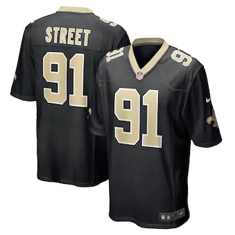 mens nike kentavius street black new orleans saints game pl